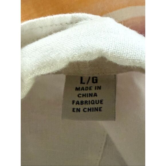 Tommy Bahama Linen “Coastal Stripe” Long Sleeve Shirt (White / Pastel) – L - Picture 13 of 13